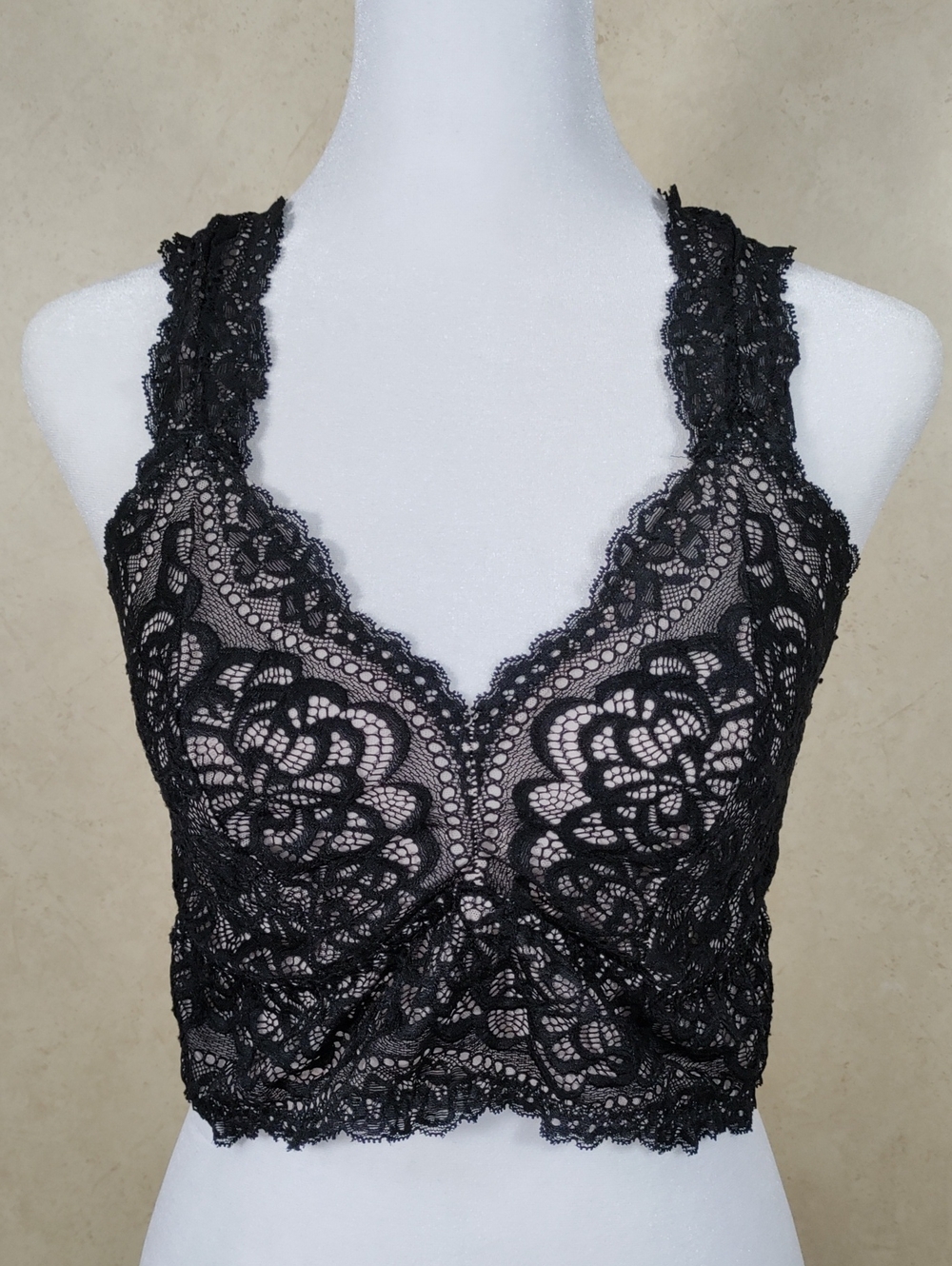H180 Torrid Curve Black Lace Racerback Bralette 00